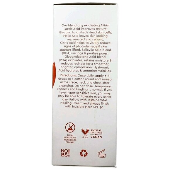 Clark's Botanicals 7-Acid Daily Glow Peel - Full Size 3.3oz/100ml NIB - Picture 4 of 7